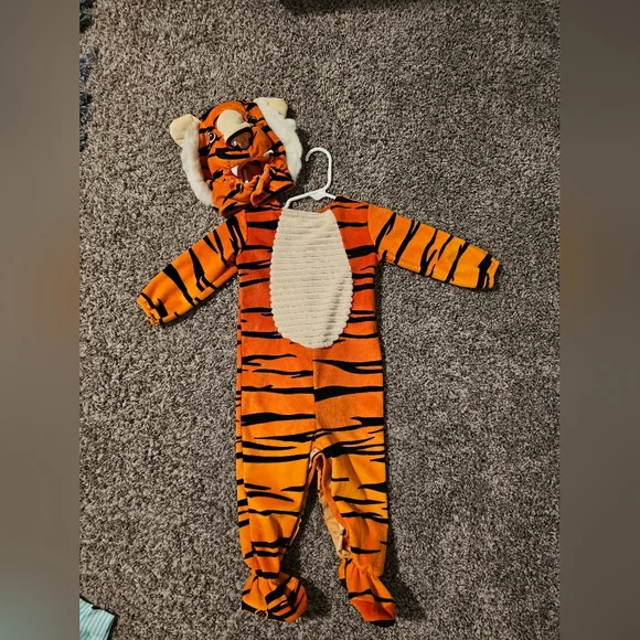 Toddler Tiger Costume – Furry Bodysuit With Mitts, Tail & Headpiece, 100% Polyester, Hook & Loop Closure - View #6
